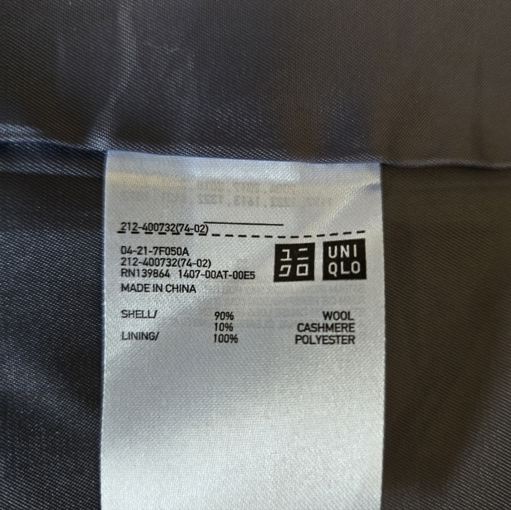 UNIQLO Wool And Cashmere Gray Women's Coat.Size XS - Picture 5 of 12